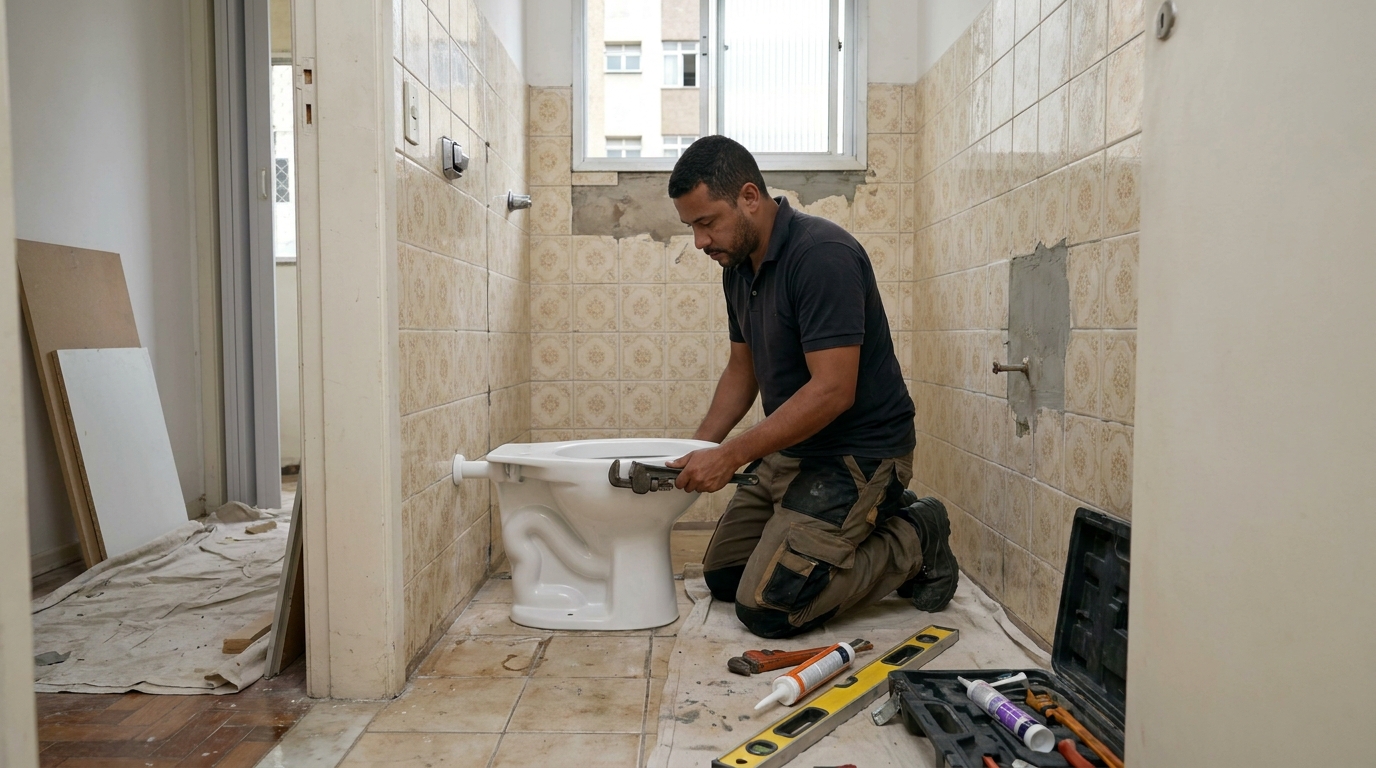 Instalação de vaso sanitário profissional em Juiz de Fora‑MG